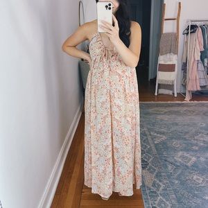 Floral halter maxi dress